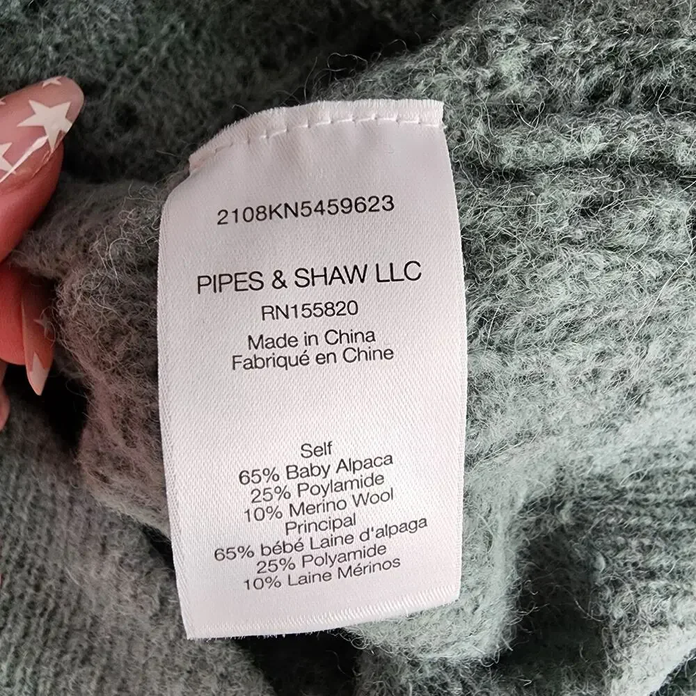Veronica Beard Sage Green Alpaca / Merino Wool Sorina Sweater | Women's XS